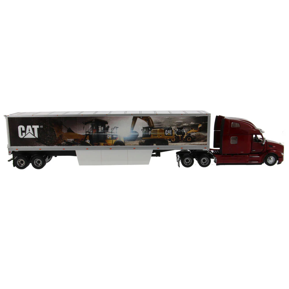 Peterbilt 579 Day Cab w/ CAT® Mural Trailer (Transport Series) 1:50 Scale Model - Diecast Masters 85665 - Image 2