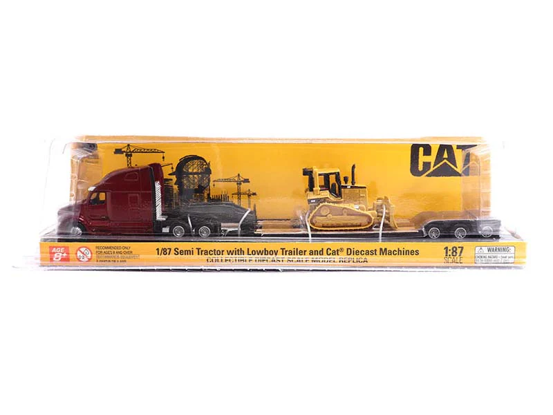 Peterbilt Model 579 UltraLoft Tandem Tractor w/ Lowboy Trailer and CAT D5M Dozer 1:87 HO Scale Model - Diecast Masters 84419 - Image 2
