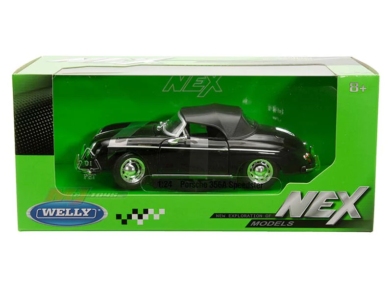 Porsche 356A Speedster – Black (NEX) Diecast 1:24 Scale Model - Welly 24106BK