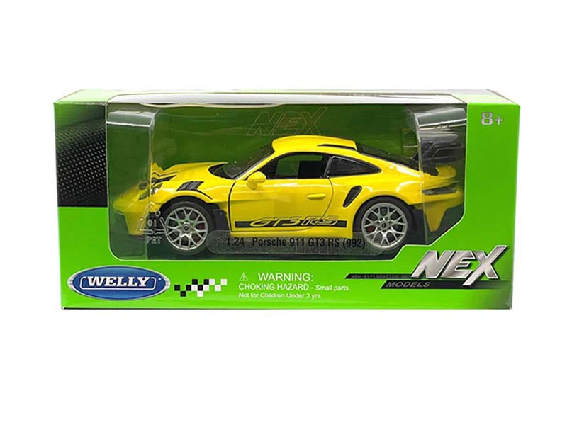 Porsche 911 GT3 RS (992) – Yellow (NEX) Diecast 1:24 Scale Model - Welly 24122YL - Image 2
