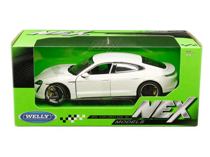 Porsche Taycan Turbo S White (NEX) Diecast 1:24 Scale Models - Welly 24107WH - Image 2