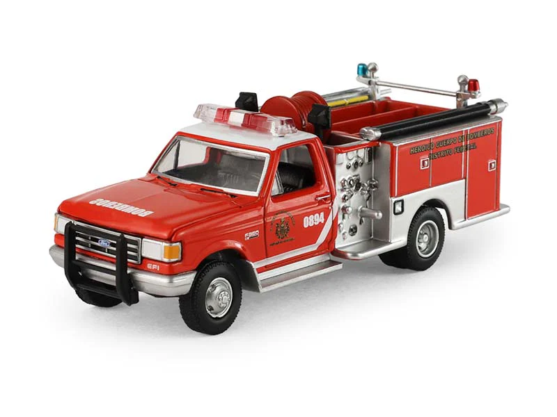 PRE-ORDER - 12 PACK 1990 Ford F-350 Mini Pumper Fire Truck – Heroico Cuerpo de Bomberos Distrito Federal Mexico Diecast 1:64 Scale Model - Greenlight 30580 - Image 2