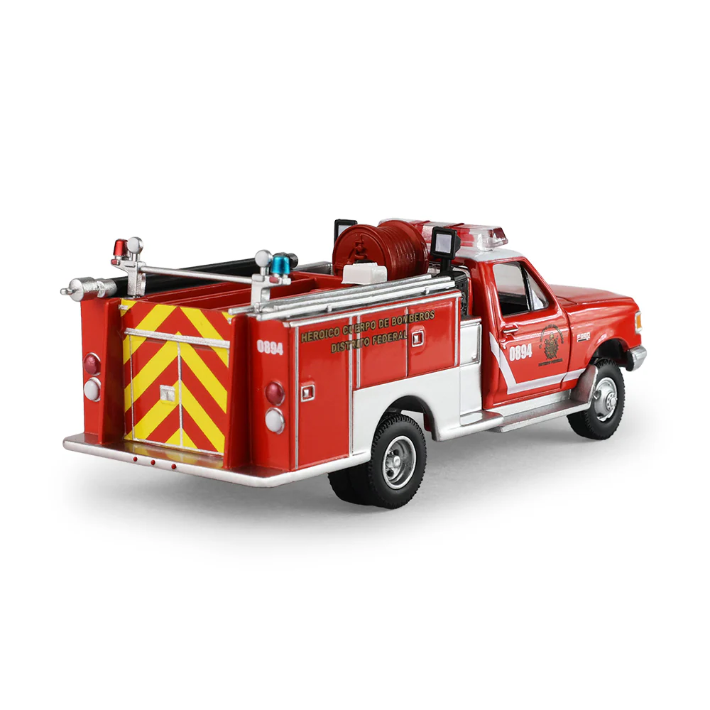 PRE-ORDER - 12 PACK 1990 Ford F-350 Mini Pumper Fire Truck – Heroico Cuerpo de Bomberos Distrito Federal Mexico Diecast 1:64 Scale Model - Greenlight 30580 - Image 5