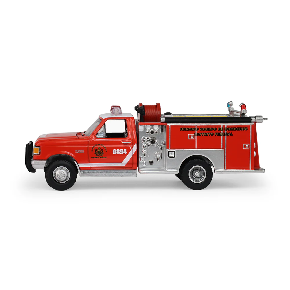 PRE-ORDER - 12 PACK 1990 Ford F-350 Mini Pumper Fire Truck – Heroico Cuerpo de Bomberos Distrito Federal Mexico Diecast 1:64 Scale Model - Greenlight 30580 - Image 8