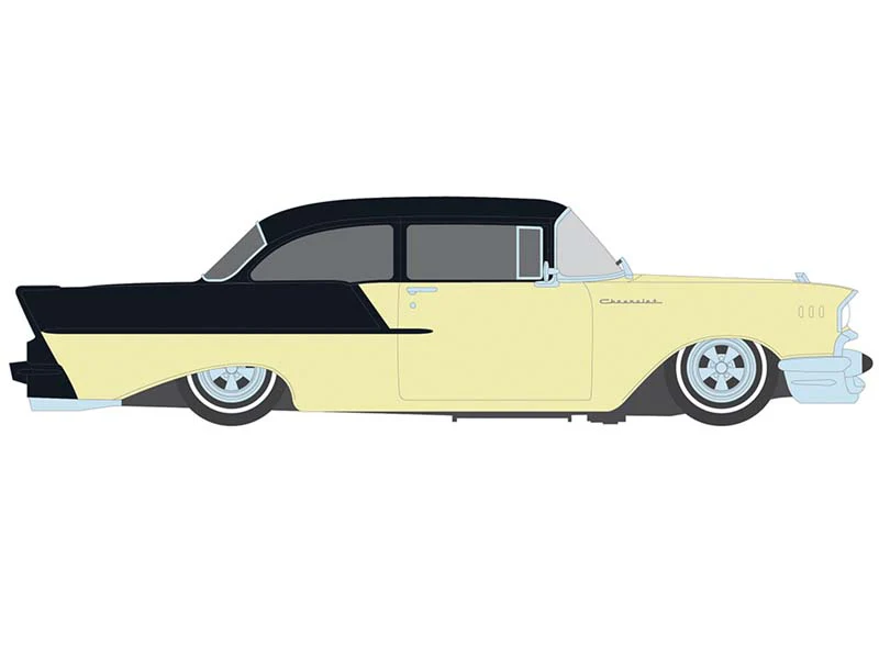 PRE-ORDER 1957 Chevrolet One-Fifty - Lowered - Colonial Cream and Onyx Black Diecast 1:64 Scale Model - IXO IA64022