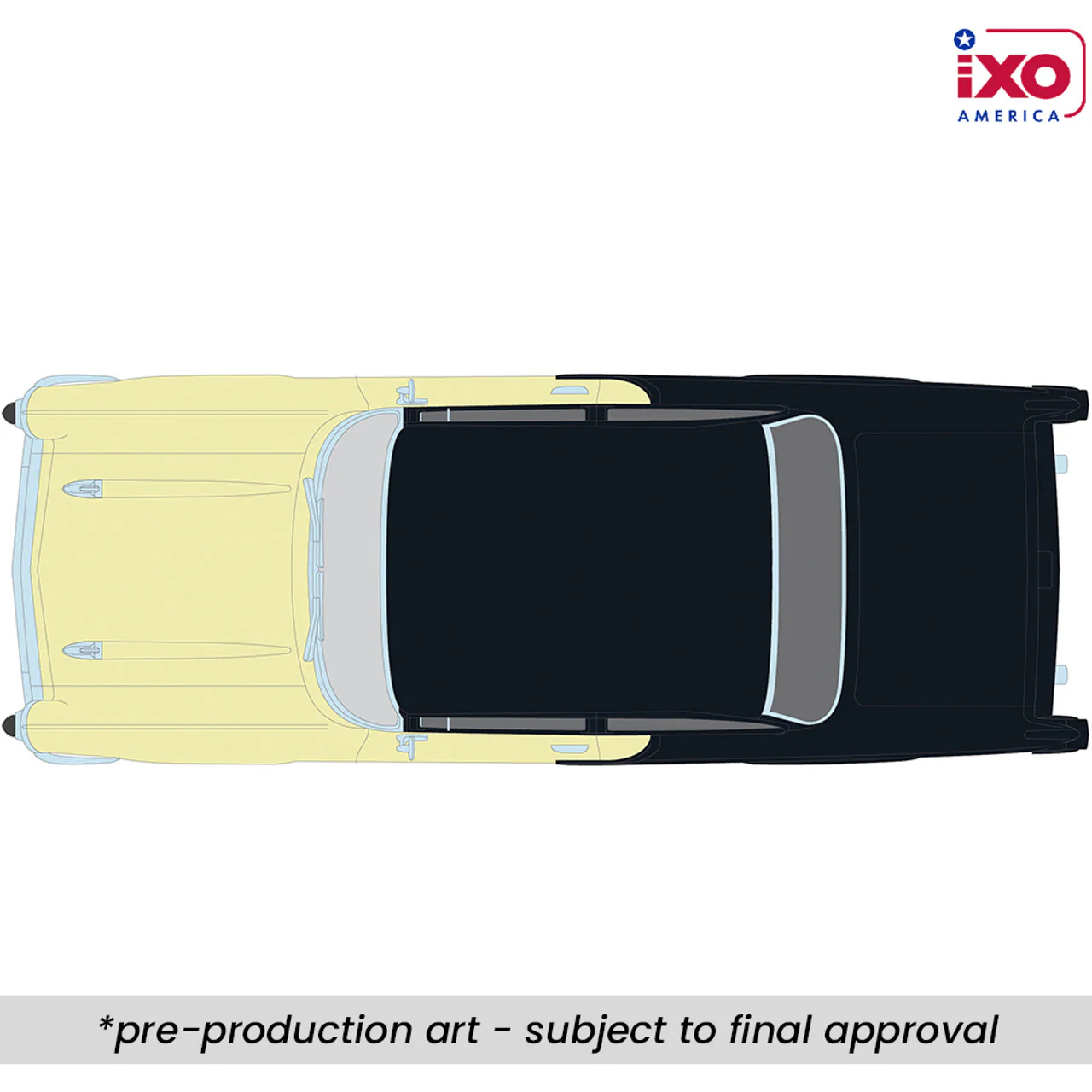 PRE-ORDER 1957 Chevrolet One-Fifty - Lowered - Colonial Cream and Onyx Black Diecast 1:64 Scale Model - IXO IA64022 - Image 3