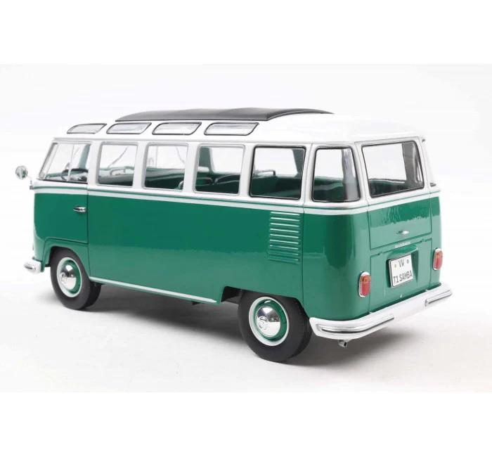 PRE-ORDER 1962 Volkswagen T1 Samba Green / White Diecast 1:18 Scale Model - Solido S1813403 - Image 2