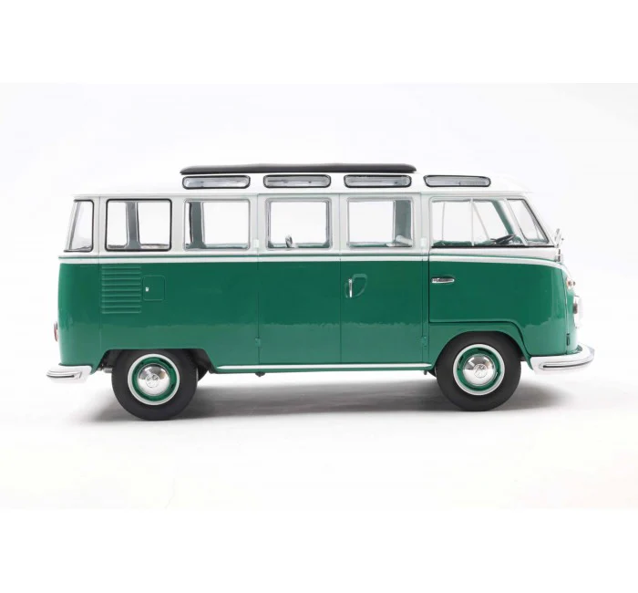 PRE-ORDER 1962 Volkswagen T1 Samba Green / White Diecast 1:18 Scale Model - Solido S1813403 - Image 5