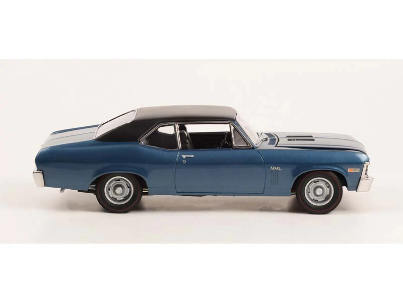 PRE-ORDER 1969 Chevrolet Nova - Blue w/ Black Vinyl Top Diecast 1:18 Scale Model - GMP 18973 - Image 3