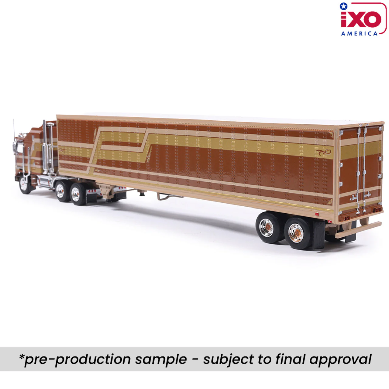 PRE-ORDER 1976 Kenworth K100 Aerodyne - Brown w/ Modern Trailer Diecast 1:64 Scale Model - IXO U64TRTR003M - Image 6