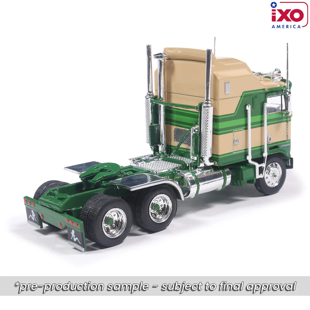 PRE-ORDER 1976 Kenworth K100 Aerodyne - Tan and Green Diecast 1:64 Scale Model - IXO U64TR026 - Image 3