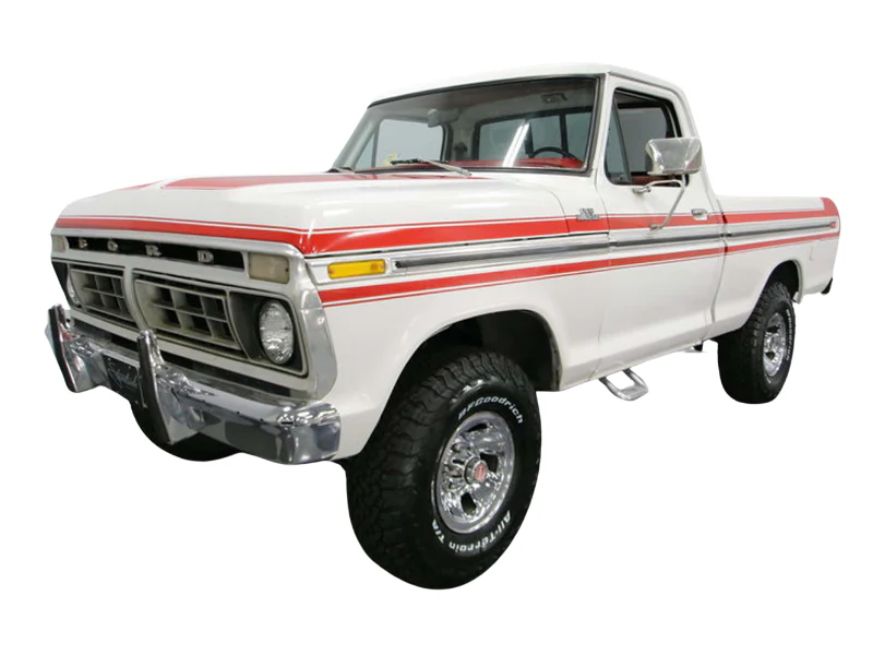 PRE-ORDER 1977 Ford F-150 – White w/ Orange Stripes Diecast 1:64 Scale Model - Greenlight 30574