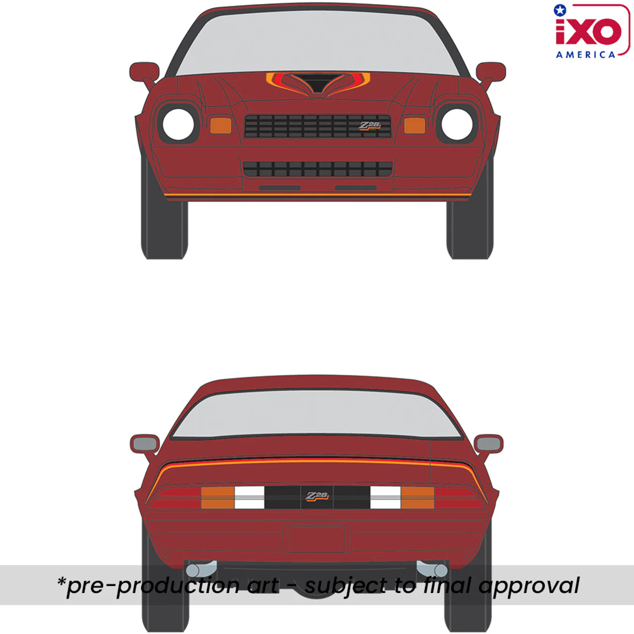 PRE-ORDER 1978 Chevrolet Camaro Z28 - Carmine Metallic Diecast 1:64 Scale Model - IXO IA64017 - Image 2