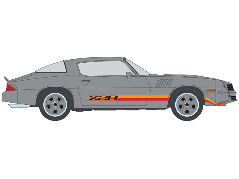 PRE-ORDER 1979 Chevrolet Camaro Z28 - Silver w/ Orange Stripes Diecast 1:64 Scale Model - IXO IA64024