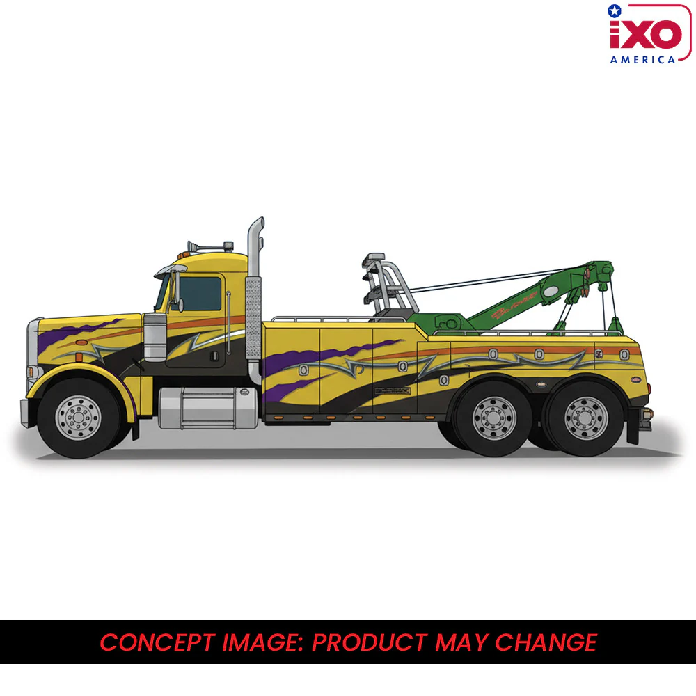 PRE-ORDER 1980 Peterbilt 359 Wrecker - Yellow and Purple Diecast 1:43 Scale Model - IXO U43TTR004 - Image 2