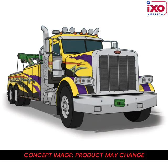PRE-ORDER 1980 Peterbilt 359 Wrecker - Yellow and Purple Diecast 1:43 Scale Model - IXO U43TTR004 - Image 3