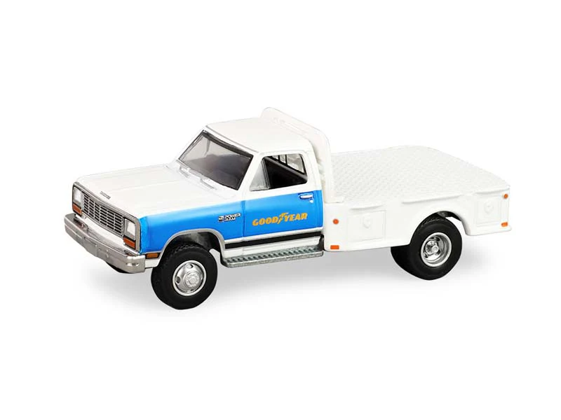 PRE-ORDER 1981 Dodge Ram W350 Power Ram Dually Flatbed - Goodyear (Dually Drivers Series 17) Diecast 1:64 Scale Model - Greenlight 46170B