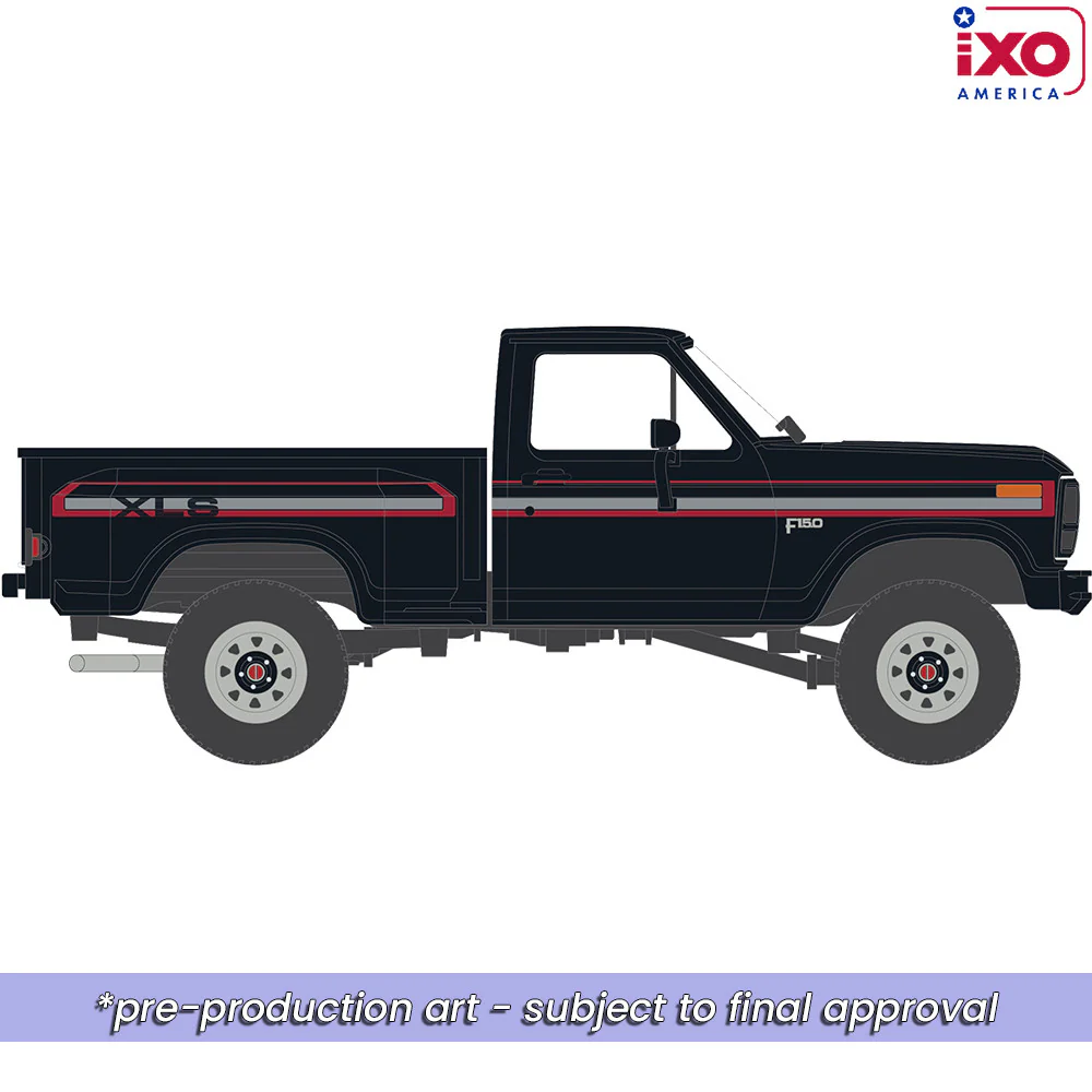 PRE-ORDER 1983 Ford F-150 XLS Flareside 4x4 - Raven Black Diecast 1:64 Scale Model - IXO IA64029 - Image 4