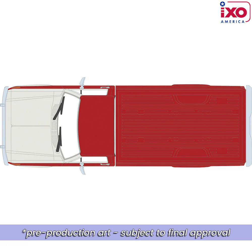 PRE-ORDER 1984 Ford F-250 XLT Lariat Long Bed Styleside 4x4 - Victoria Tu-Tone Bright Canyon Red w/ Wimbledon White Diecast 1:64 Scale Model - IXO IA64028 - Image 4