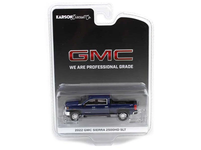PRE-ORDER 2022 GMC Sierra 2500HD SLT - Pacific Blue Diecast 1:64 Scale Model - Karson Diecast Co. 51708B - Image 3