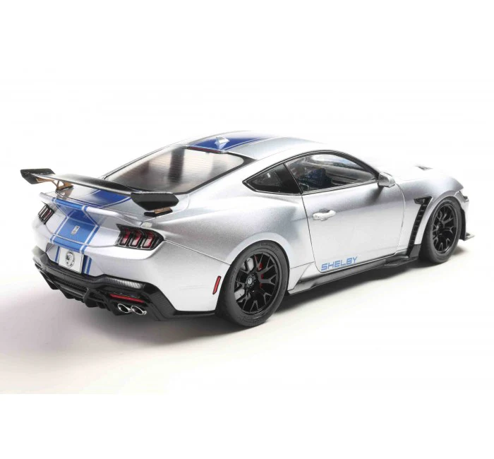 PRE-ORDER 2025 Ford Mustang Shelby Super Snake Grey w/ Blue Stripe Diecast 1:18 Scale Model - Solido S1813803 - Image 6