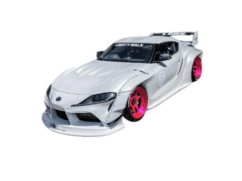 PRE-ORDER 2025 Toyota GR Supra Liberty Walk Body Kit - White w/ Pink Diecast 1:18 Scale Model - Solido S1815502