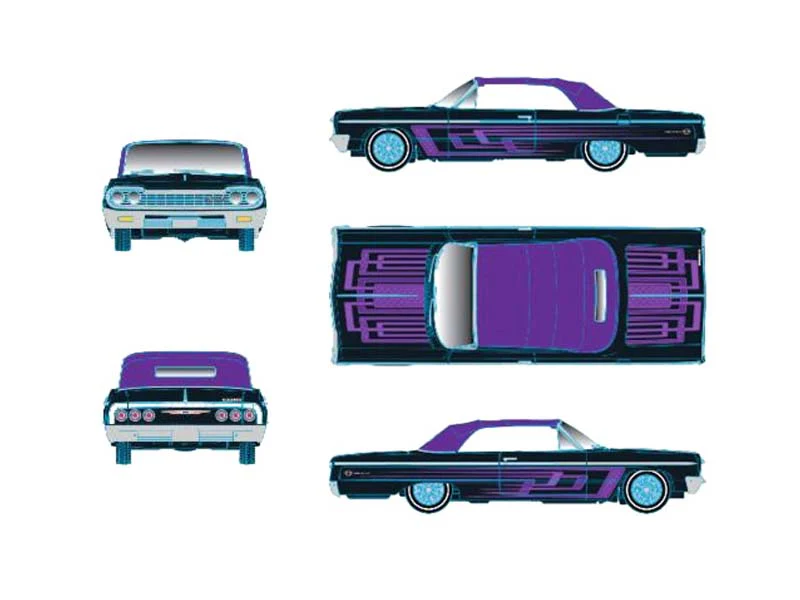 PRE-ORDER 1964 Chevrolet Impala SS 409 Convertible – Black Diecast 1:64 Scale Model - M2 Machines 31500-HS75