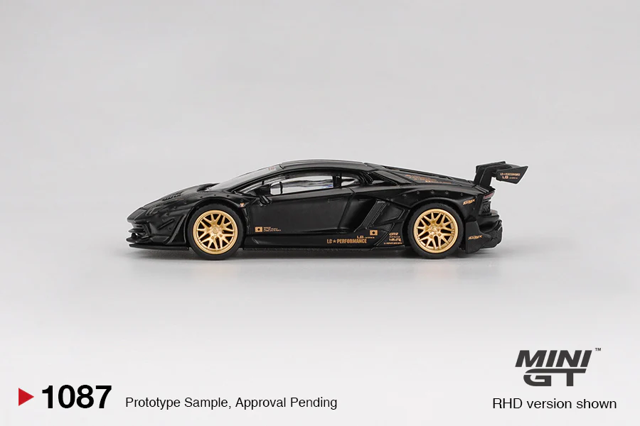PRE-ORDER - 24 PACK Lamborghini Aventador LB-WORKS Matte Black (Mini GT) Diecast 1:64 Scale Model - TSM MGT01087 - Image 3