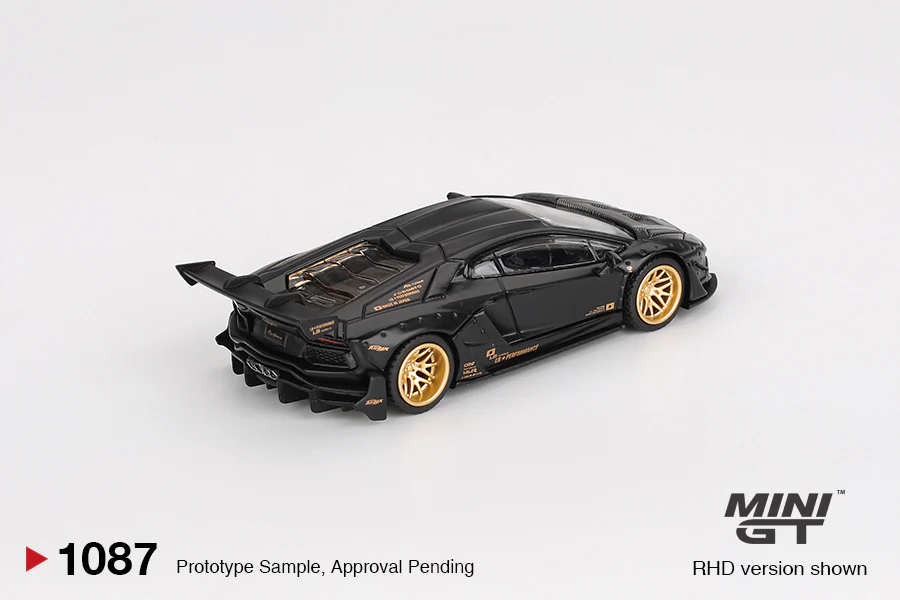 PRE-ORDER - 24 PACK Lamborghini Aventador LB-WORKS Matte Black (Mini GT) Diecast 1:64 Scale Model - TSM MGT01087 - Image 4
