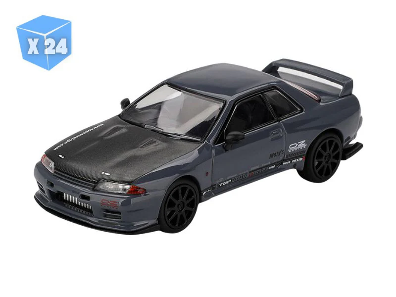 PRE-ORDER - 24 PACK Nissan Skyline GT-R Top Secret VR32 – Stealth Grey (Mini GT) Diecast 1:64 Scale Model - TSM MGT01187