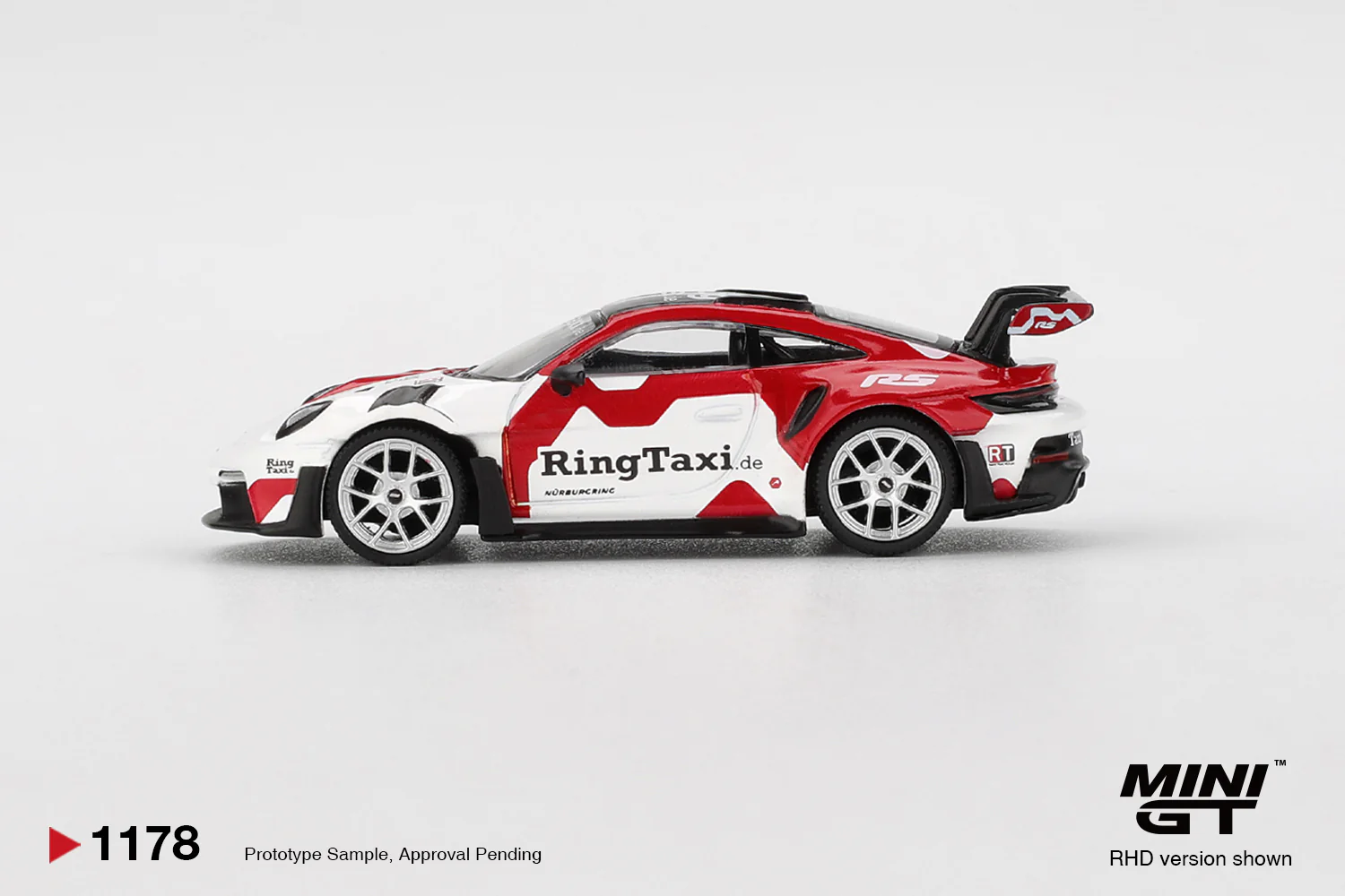 PRE-ORDER Porsche 911(992) GT3 RS Weissach RingTaxi.com (Mini GT) Diecast 1:64 Scale Model - TSM MGT01178 - Image 2