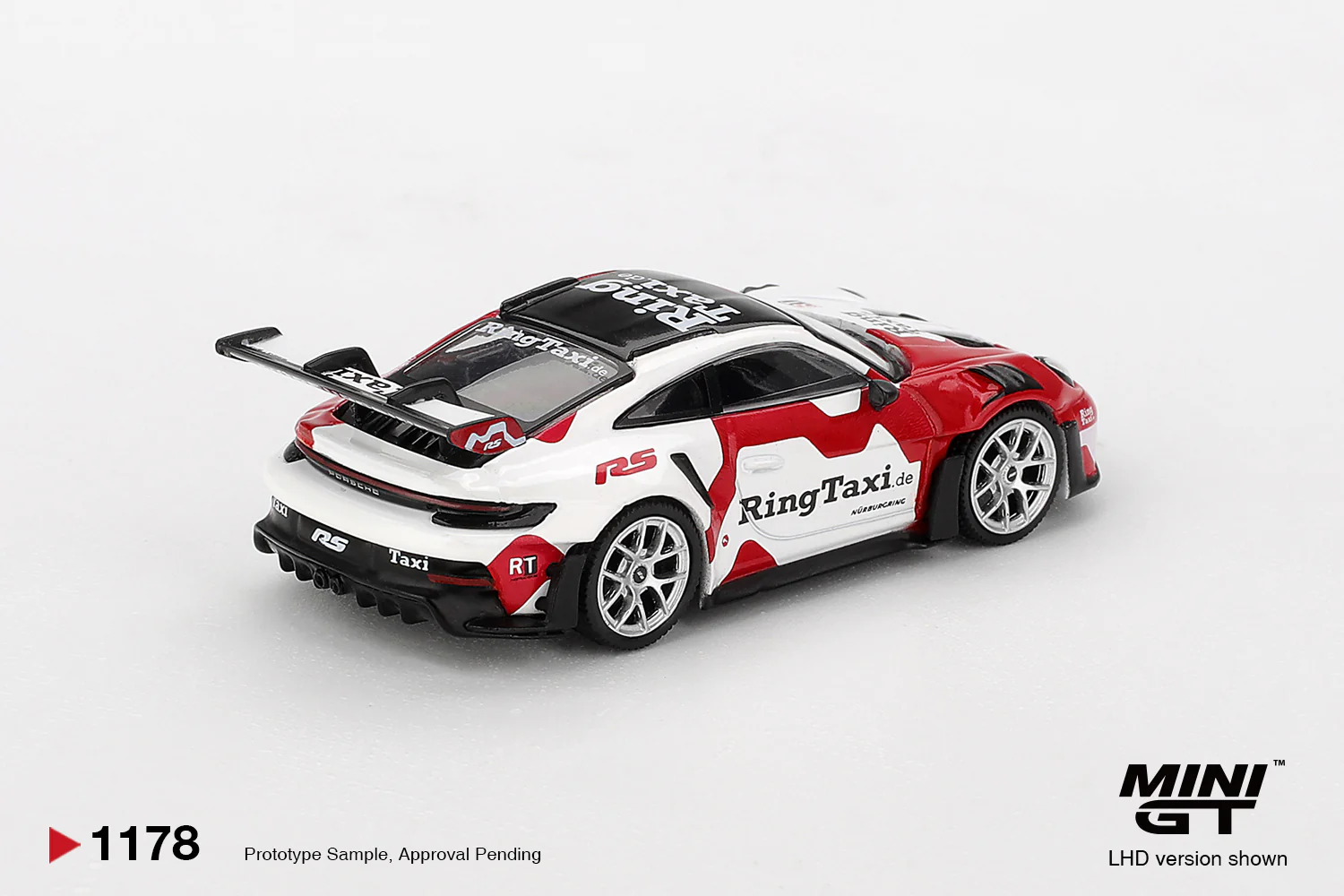 PRE-ORDER Porsche 911(992) GT3 RS Weissach RingTaxi.com (Mini GT) Diecast 1:64 Scale Model - TSM MGT01178 - Image 3
