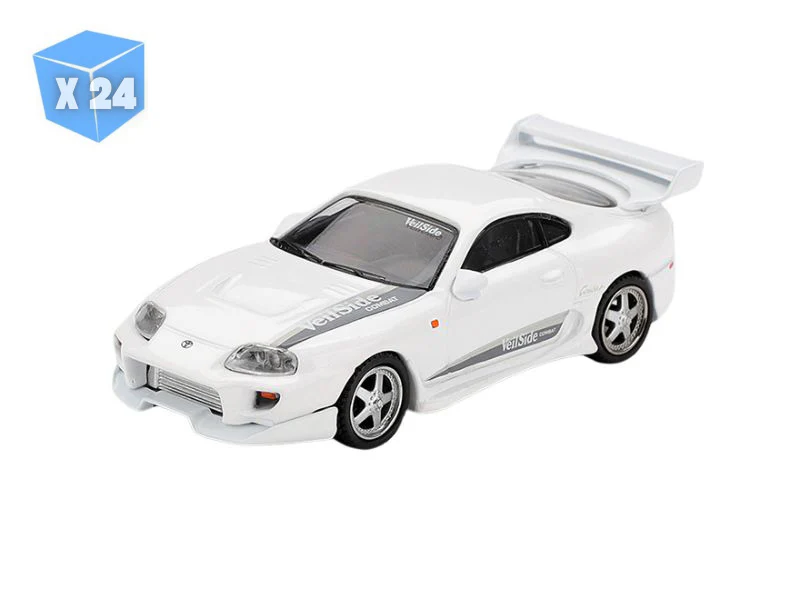 PRE-ORDER - 24 PACK Toyota Supra VeilSide Combat V-I – White (Mini GT) Diecast 1:64 Scale Model - TSM MGT01104