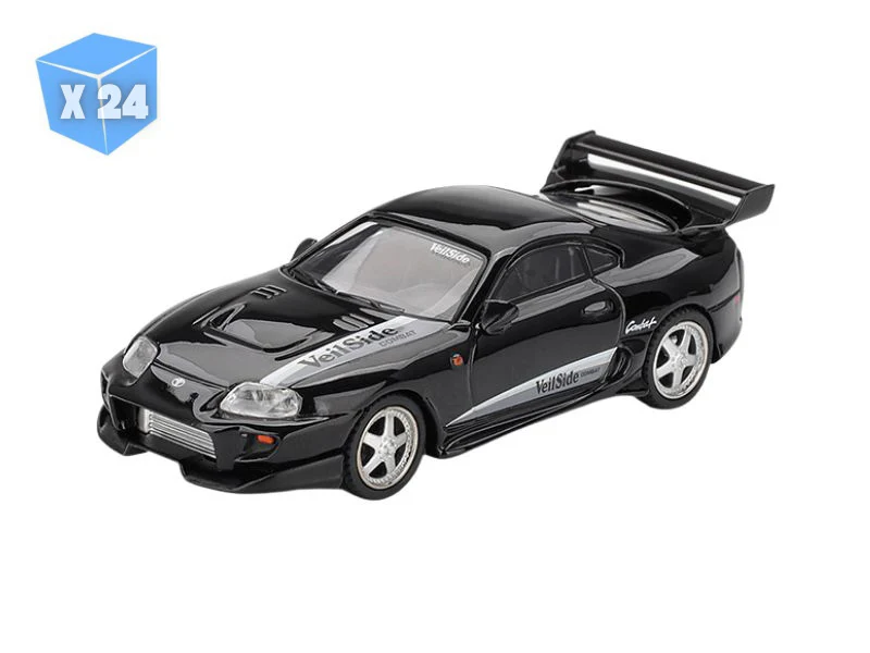 PRE-ORDER - 24 PACK Toyota Supra VeilSide Combat V-II – Black (Mini GT) Diecast 1:64 Scale Model - TSM MGT01107