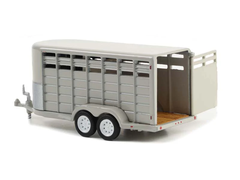 PRE-ORDER - 48 PACK 14-Foot Livestock Trailer - Gray (Hitch & Tow Trailers) Diecast 1:64 Scale Model - Greenlight 30424 - Image 2