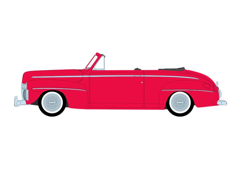 PRE-ORDER - 6 PACK 1942 Ford Deluxe Convertible Top Down - Candy Apple Red (Lowriders Series 8) Diecast 1:64 Scale Model - Greenlight 63090A - Image 2