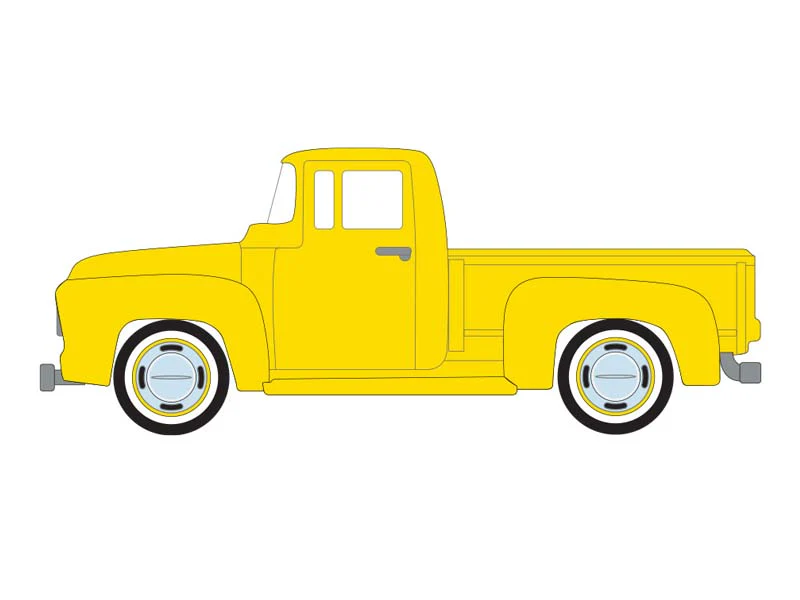 PRE-ORDER - 6 PACK 1954 Ford F-100 - Bright Yellow (Lowriders Series 8) Diecast 1:64 Scale Model - Greenlight 63090B - Image 2