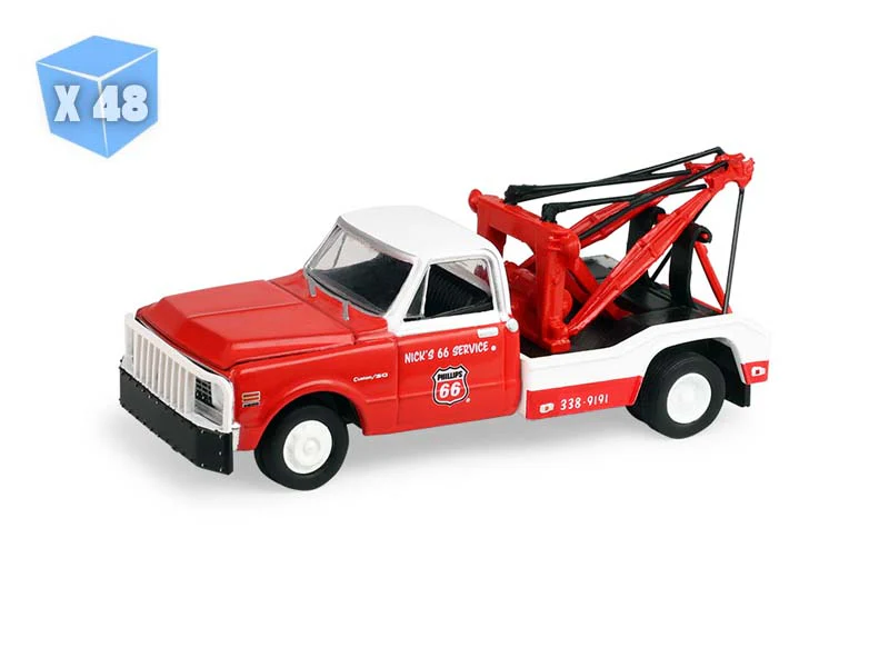 PRE-ORDER - 48 PACK 1971 Chevrolet C-30 Dually Wrecker - Phillips 66 (Dually Drivers Series 17) Diecast 1:64 Scale Model - Greenlight 46170A