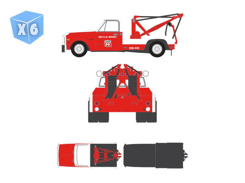 PRE-ORDER - 48 PACK 1971 Chevrolet C-30 Dually Wrecker - Phillips 66 (Dually Drivers Series 17) Diecast 1:64 Scale Model - Greenlight 46170A - Image 8