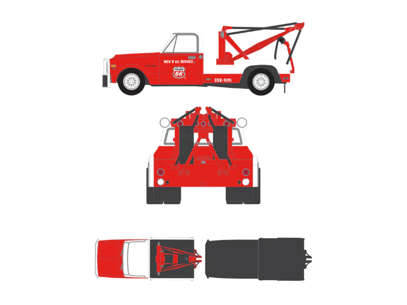 PRE-ORDER - 48 PACK 1971 Chevrolet C-30 Dually Wrecker - Phillips 66 (Dually Drivers Series 17) Diecast 1:64 Scale Model - Greenlight 46170A - Image 9