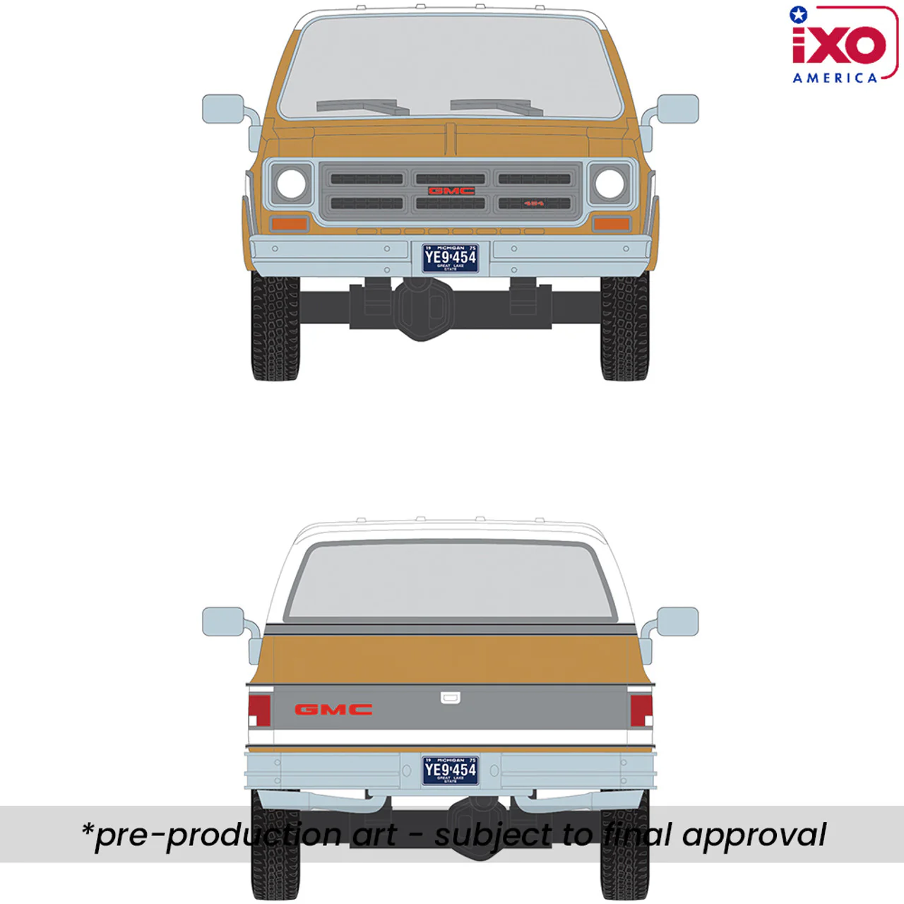 PRE-ORDER - 48 PACK 1975 GMC Sierra Classic - Yuba Gold Diecast 1:64 Scale Model - IXO America IA64012 - Image 4