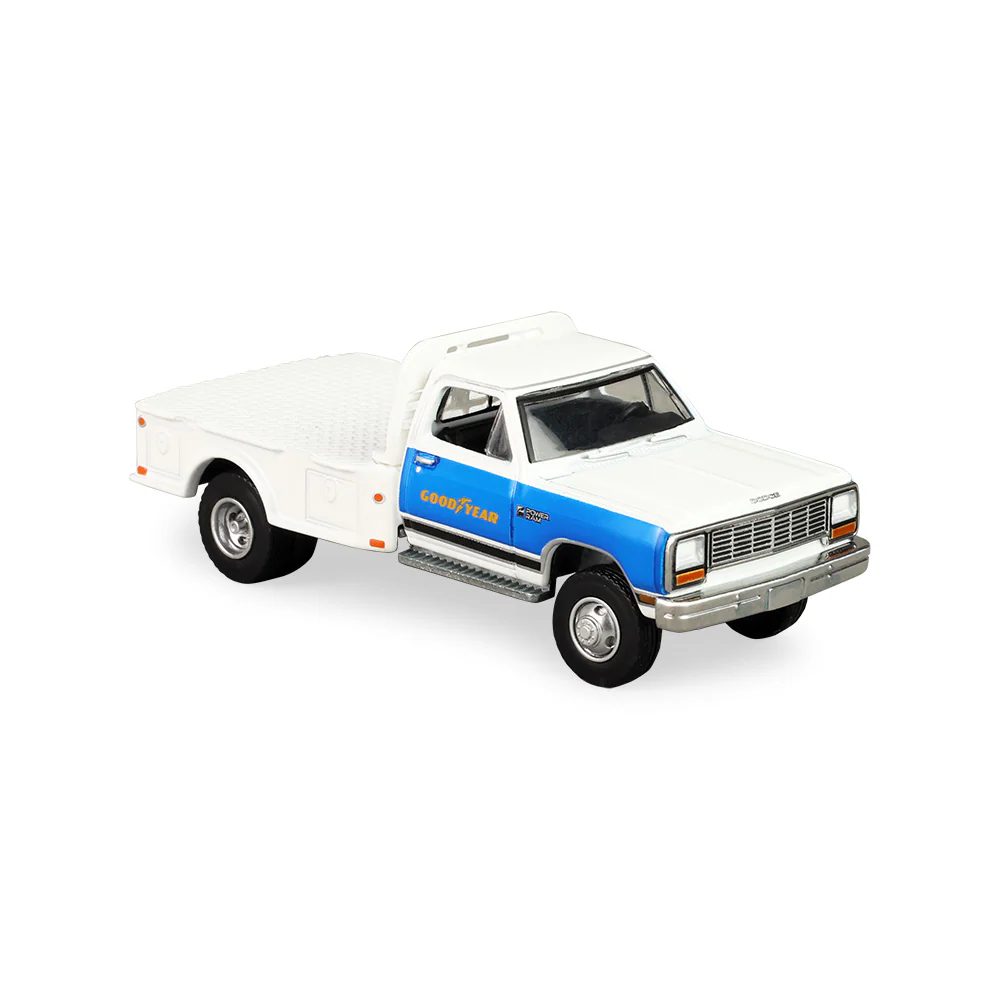 PRE-ORDER - 48 PACK 1981 Dodge Ram W350 Power Ram Dually Flatbed - Goodyear (Dually Drivers Series 17) Diecast 1:64 Scale Model - Greenlight 46170B - Image 3