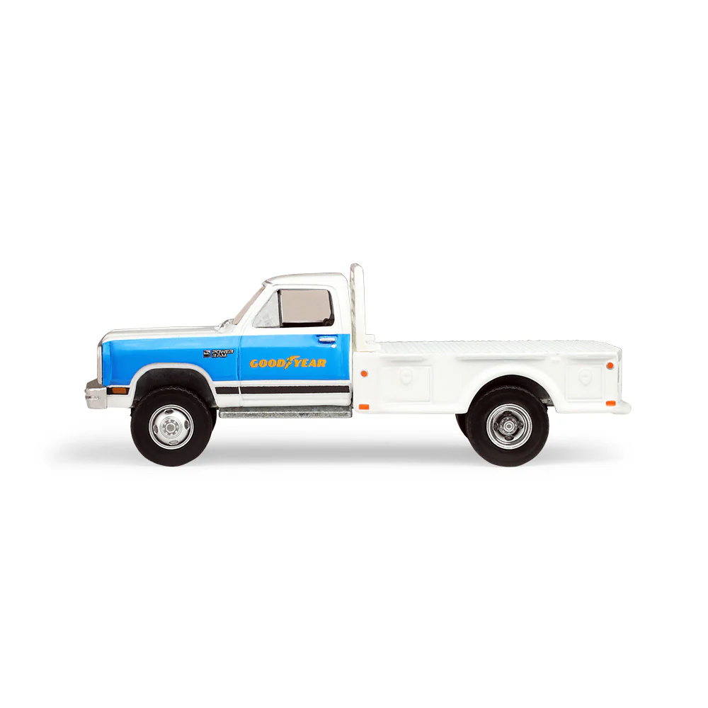 PRE-ORDER - 48 PACK 1981 Dodge Ram W350 Power Ram Dually Flatbed - Goodyear (Dually Drivers Series 17) Diecast 1:64 Scale Model - Greenlight 46170B - Image 4