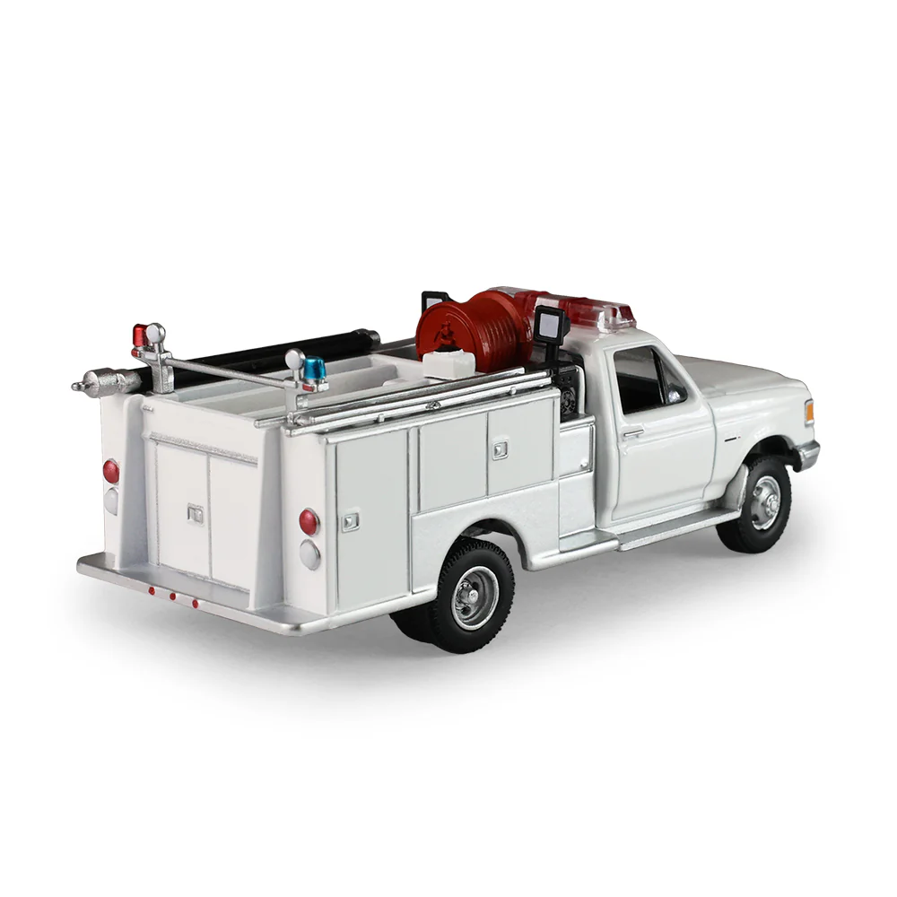 PRE-ORDER - 48 PACK 1988 Ford F-350 Mini Pumper Fire Truck – White Diecast 1:64 Scale Model - Greenlight 30581 - Image 5