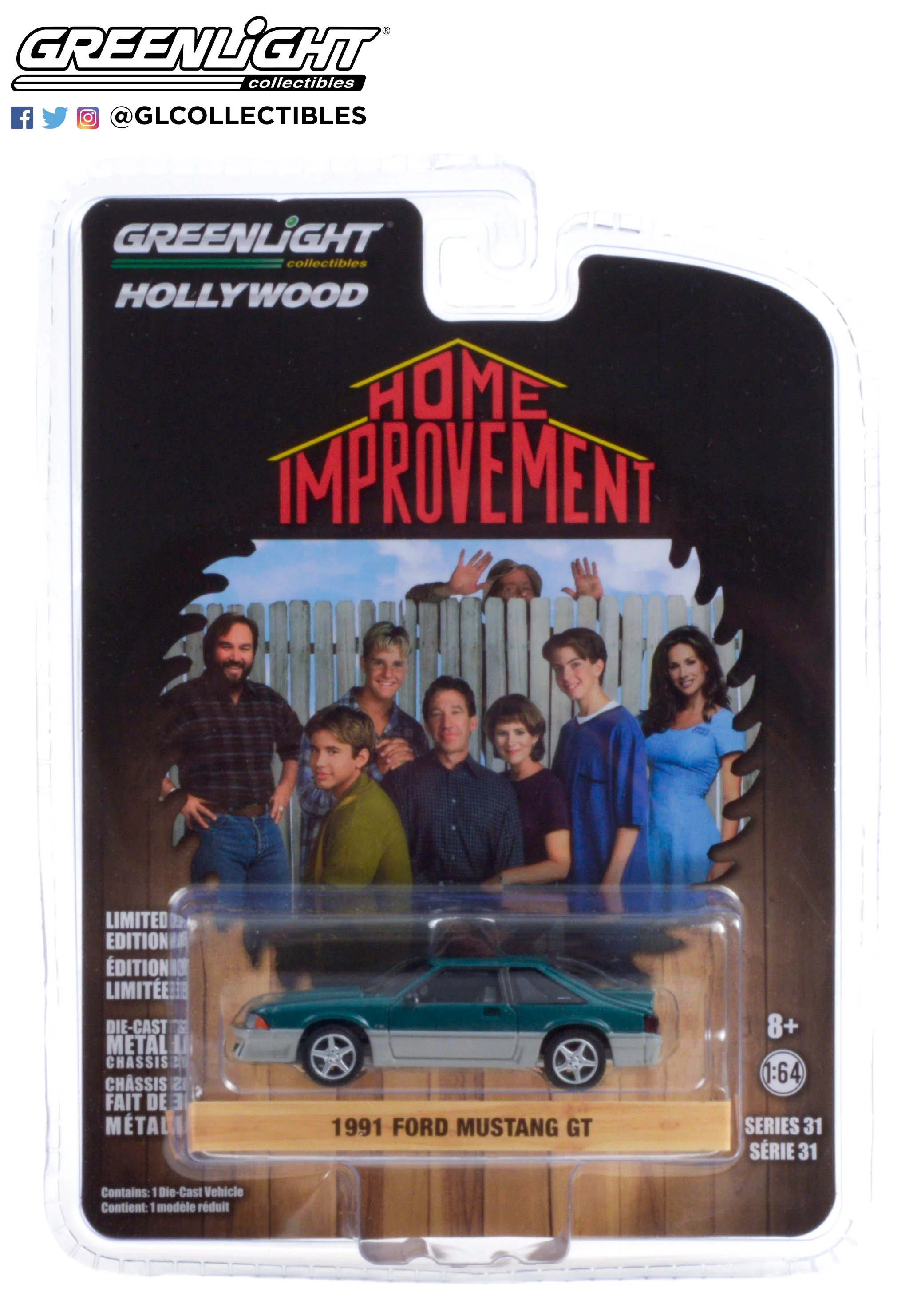 PRE-ORDER 1991 Ford Mustang GT - Home Improvement (Hollywood Series 31) Diecast 1:64 Scale Model - Greenlight 44910C - Image 2