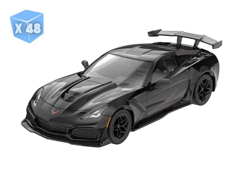 PRE-ORDER - 48 PACK 2019 Chevrolet Corvette ZR1 - Hard Top (Black Bandit Series 31) Diecast 1:64 Scale Model - Greenlight 28190E