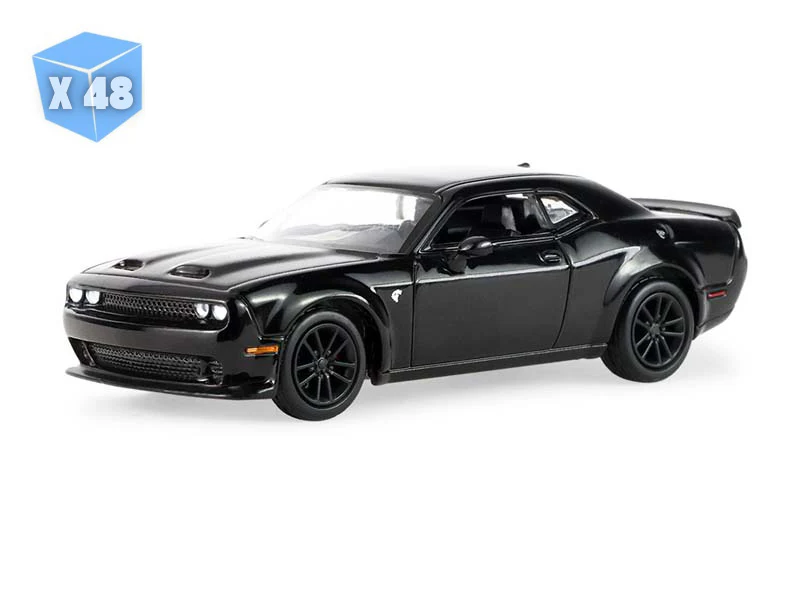 PRE-ORDER - 48 PACK 2023 Dodge Challenger SRT Hellcat Widebody - Black (Auto Mall Series 8) Diecast 1:64 Scale Model - Greenlight 68080B