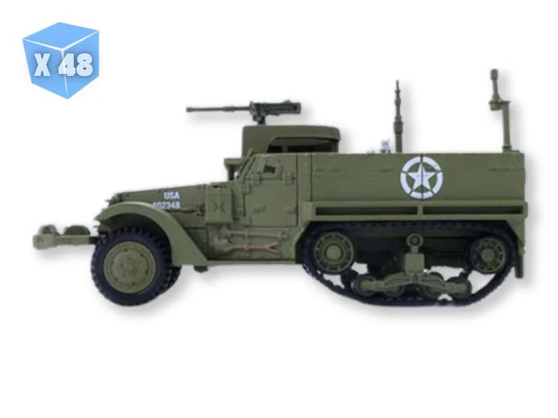 PRE-ORDER - 48 PACK M3 Half-Track Personnel Carrier - U.S. Army WWII (Battalion 64 Series 6) Diecast 1:64 Scale Model - Greenlight 61060E
