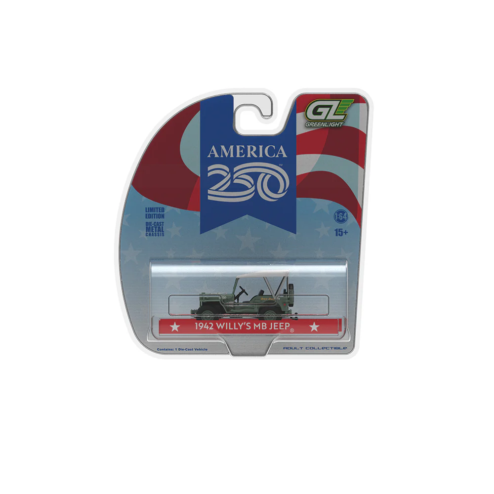 PRE-ORDER 1942 Willy’s MB (Anniversary Collection Series 18 – America 250 Edition) Diecast 1:64 Scale Model - Greenlight 28180C - Image 2