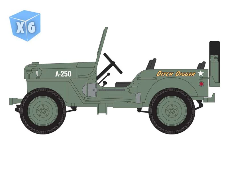 PRE-ORDER - 6 PACK 1942 Willy’s MB (Anniversary Collection Series 18 – America 250 Edition) Diecast 1:64 Scale Model - Greenlight 28180C - Image 9